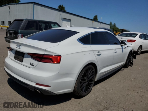 2018 Audi A5 Sportback Premium Plus with VIN WAUENCF57JA009315, listed as a Copart auction lot 58626173 with 63,183 mi miles. Bid and sale history available at carsss.com. Image 3.