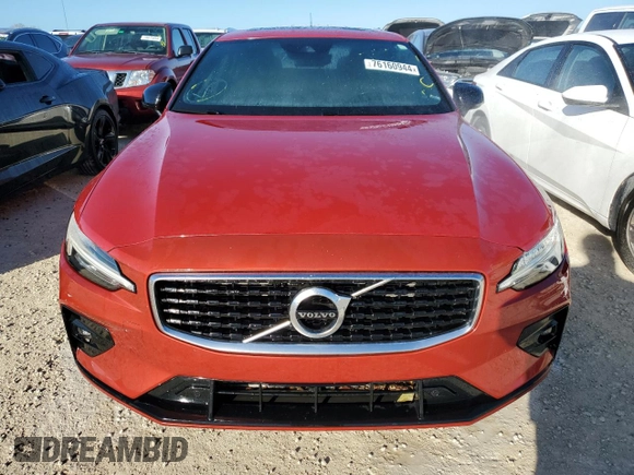 2020 Volvo S60 R-Design with VIN 7JR102FMXLG039783, listed as a Copart auction lot 76160944 with 0 mi miles and Salvage Title. Bid and sale history available at carsss.com. Image 5.