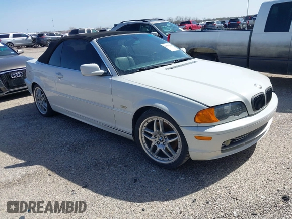 2001 BMW 3 Series 330Ci with VIN WBABS53401JU88051, listed as a IAAI auction lot 41704279 with 196,223 mi miles. Bid and sale history available at carsss.com. Image 1.