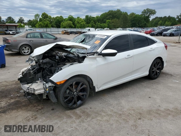 2019 Honda Civic Sport with VIN 19XFC2F89KE008666, listed as a Copart auction lot 55490485 with 151,467 mi miles and Salvage title. Bid and sale history available at DreamBid. Image 1.