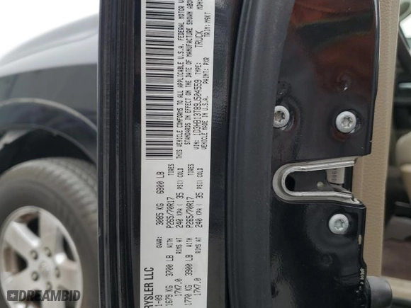2009 Dodge Ram 1500 Laramie with VIN 1D3HB13T89J504559, listed as a Copart auction lot 82126514 with 152,498 mi miles and Salvage Title. Bid and sale history available at carsss.com. Image 13.