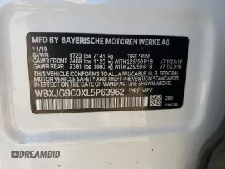 2020 BMW X1 xDrive28i с VIN WBXJG9C0XL5P63962, выставлен на аукционе Copart как лот 54834475 с пробегом 64 401 миль миль и Списание • Salvage title. История ставок и продаж доступна на DreamBid. Изображение 12.