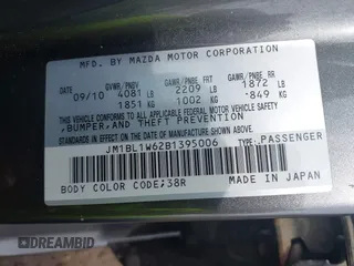 2011 Mazda 3 S Grand Touring z VIN JM1BL1W62B1395006, wystawiony jako IAAI lot #42213357 z przebiegiem 149 519 mil mil oraz . Historia ofert i sprzedaży dostępna na DreamBid. Obrazek 9.