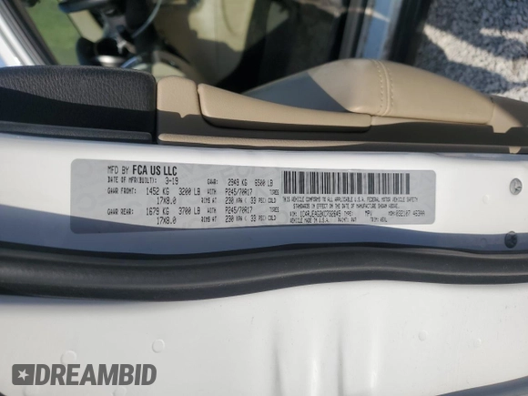 2019 Jeep Grand Cherokee Laredo E with VIN 1C4RJEAG2KC732645, listed as a Copart auction lot 53336495 with 76,221 mi miles and Salvage title. Bid and sale history available at DreamBid. Image 15.