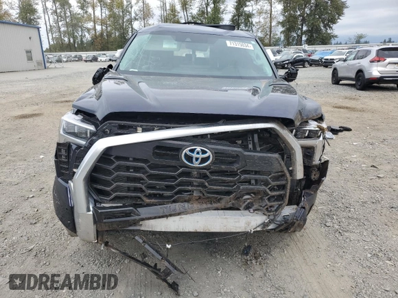 2022 Toyota Tundra Limited Hybrid with VIN 5TFJC5DB4NX008945, listed as a Copart auction lot 71315034 with 10,500 mi miles and Salvage title. Bid and sale history available at DreamBid. Image 5.