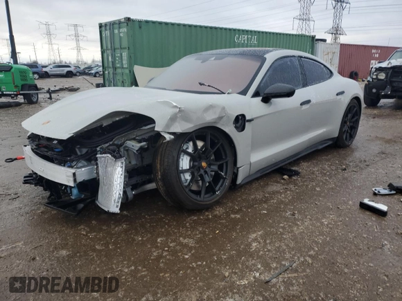 2024 Porsche Taycan GTS with VIN WP0AD2Y15RSA47157, listed as a Copart auction lot 43375725 with 1,555 mi miles and Salvage Title. Bid and sale history available at DreamBid. Image 1.