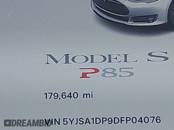 2013 Tesla Model S Performance with VIN 5YJSA1DP9DFP04076, listed as a IAAI auction lot 42185465 with 179,640 mi miles and . Bid and sale history available at DreamBid. Image 15.