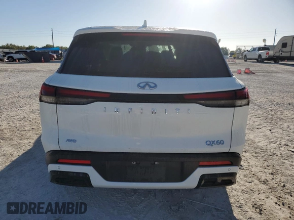 2024 Infiniti QX60 Pure with VIN 5N1DL1ES7RC335711, listed as a Copart auction lot 48980375 with 4,431 mi miles and Salvage title. Bid and sale history available at DreamBid. Image 6.