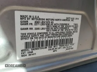 2015 Mitsubishi Outlander SE with VIN 4A4AP4AU3FE006050, listed as a Copart auction lot 49729755 with 106,276 mi miles and Salvage title. Bid and sale history available at DreamBid. Image 13.