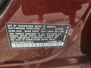 2013 Volkswagen Passat S with VIN 1VWAP7A30DC126376, listed as a Copart auction lot 65476255 with 144,933 mi miles and Clean title. Bid and sale history available at DreamBid. Image 10.