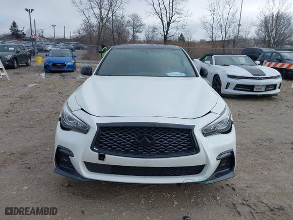 2018 Infiniti Q50 RED SPORT 400 with VIN JN1FV7ARXJM481860, listed as a IAAI auction lot 41200455 with 35,333 mi miles. Bid and sale history available at carsss.com. Image 12.