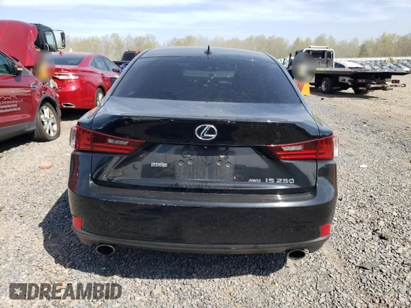 2015 Lexus IS 250 with VIN JTHCF1D21F5023746, listed as a Copart auction lot 54136965 with 74,157 mi miles and Salvage title. Bid and sale history available at DreamBid. Image 6.
