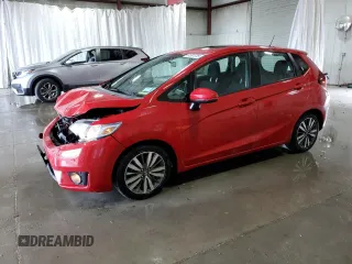 2015 Honda Fit EX-L with VIN 3HGGK5H89FM700218, listed as a Copart auction lot 61581705 with 49,962 mi miles and Salvage title. Bid and sale history available at DreamBid. Image 1.