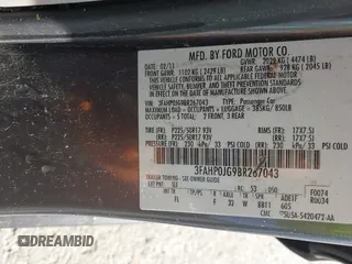 2011 Ford Fusion SEL with VIN 3FAHP0JG9BR267043, listed as a IAAI auction lot 41904289 with 168,580 mi miles. Bid and sale history available at carsss.com. Image 9.