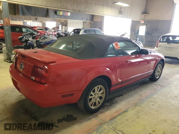 2007 Ford Mustang Deluxe with VIN 1ZVFT84NX75329658, listed as a Copart auction lot 60537385 with Not provided miles and Salvage title. Bid and sale history available at DreamBid. Image 3.