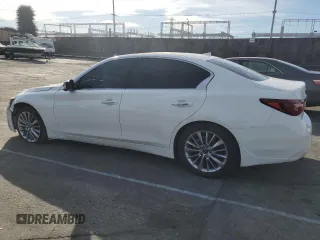 2023 Infiniti Q50 Luxe with VIN JN1EV7BP8PM511178, listed as a Copart auction lot 42441725 with 26,861 mi miles and Salvage Title. Bid and sale history available at DreamBid. Image 2.