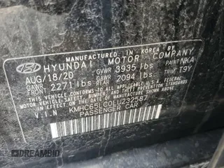 2020 Hyundai Ioniq Blue z VIN KMHC65LC0LU232587, wystawiony jako Copart lot #48185095 z przebiegiem 47 810 mil mil oraz Szkoda całkowita • Salvage title. Historia ofert i sprzedaży dostępna na DreamBid. Obrazek 13.