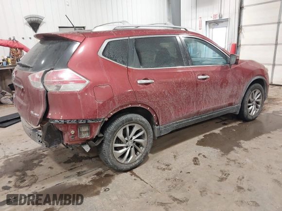 2015 Nissan Rogue SL with VIN 5N1AT2MV8FC754666, listed as a IAAI auction lot 41105253 with 74,547 mi miles. Bid and sale history available at carsss.com. Image 4.