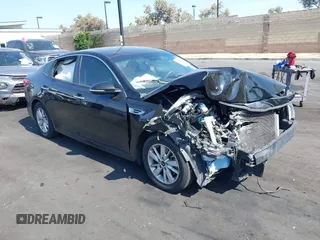 2018 Kia Optima LX with VIN 5XXGT4L37JG244277, listed as a IAAI auction lot 42465348 with 111,035 mi miles and . Bid and sale history available at DreamBid. Image 1.
