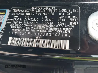 2021 Kia Telluride EX with VIN 5XYP3DHC0MG103186, listed as a IAAI auction lot 41566802 with 70,879 mi miles and . Bid and sale history available at DreamBid. Image 9.