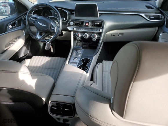 2020 Genesis G70 2.0T with VIN KMTG34LA1LU059770, listed as a Copart auction lot 47201445 with 74,408 mi miles and Salvage Title. Bid and sale history available at carsss.com. Image 8.