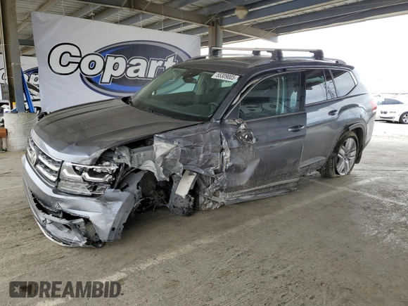 2018 Volkswagen Atlas SEL Premium with VIN 1V2NR2CA7JC576047, listed as a Copart auction lot 55309005 with 137,472 mi miles and Salvage title. Bid and sale history available at DreamBid. Image 1.