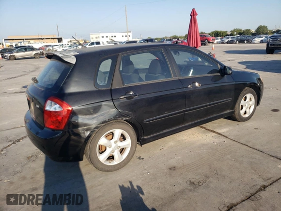 2007 Kia Spectra with VIN KNAFE161375007164, listed as a Copart auction lot 71791154 with 165,502 mi miles and Clean Title. Bid and sale history available at carsss.com. Image 3.