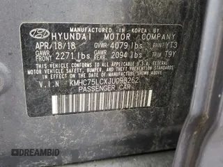 2018 Hyundai Ioniq SEL z VIN KMHC75LCXJU098262, wystawiony jako Copart lot #58021315 z przebiegiem 56 396 mil mil oraz Szkoda całkowita • Salvage title. Historia ofert i sprzedaży dostępna na DreamBid. Obrazek 13.