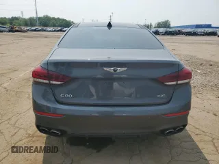 2018 Genesis G80 Sport with VIN KMHGN4JB0JU257124, listed as a Copart auction lot 59428525 with 92,157 mi miles and Salvage title. Bid and sale history available at DreamBid. Image 6.