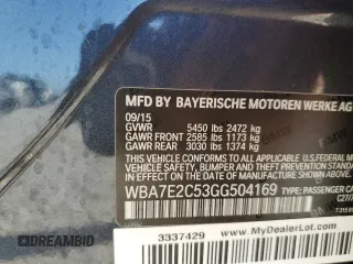 2016 BMW 7 Series 740i with VIN WBA7E2C53GG504169, listed as a Copart auction lot 70899233 with 72,265 mi miles. Bid and sale history available at carsss.com. Image 12.