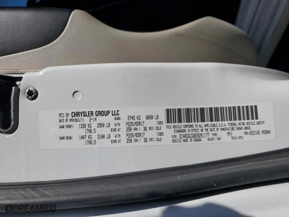 2014 Dodge Grand Caravan SXT with VIN 2C4RDGCG8ER291177, listed as a Copart auction lot 48549265 with 148,952 mi miles and Clean Title. Bid and sale history available at carsss.com. Image 13.