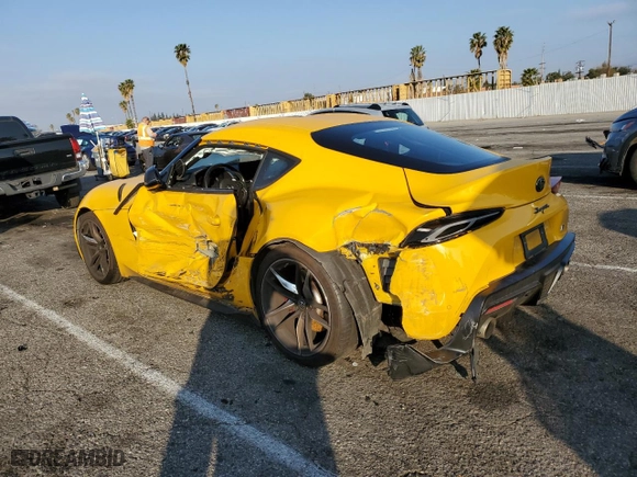 2020 Toyota GR Supra 3.0 with VIN WZ1DB4C09LW027621, listed as a Copart auction lot 41928615 with 0 mi miles and Salvage Title. Bid and sale history available at carsss.com. Image 2.