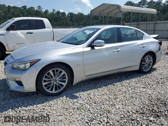2018 Infiniti Q50 Luxe with VIN JN1EV7AP5JM352175, listed as a Copart auction lot 61762335 with 64,375 mi miles and Salvage title. Bid and sale history available at DreamBid. Image 1.