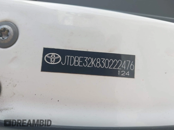2003 Toyota Camry LE with VIN JTDBE32K830222476, listed as a IAAI auction lot 42160720 with 161,570 mi miles and . Bid and sale history available at DreamBid. Image 9.