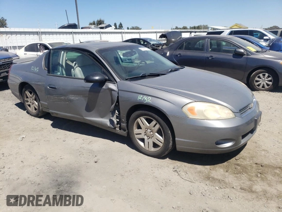 2006 Chevrolet Monte Carlo with VIN 2G1WN151469182893, listed as a Copart auction lot 67477724 with 134,567 mi miles and Salvage title. Bid and sale history available at DreamBid. Image 4.