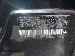 2025 Lexus IS 350 F Sport z VIN JTHBZ1B2XS5084514, wystawiony jako IAAI lot #42125934 z przebiegiem 2 200 mil mil oraz . Historia ofert i sprzedaży dostępna na DreamBid. Obrazek 9.