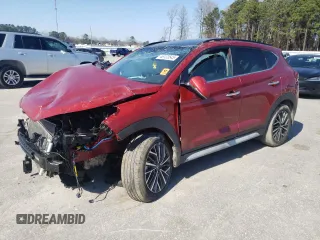 2021 Hyundai Tucson Ultimate with VIN KM8J33AL8MU380477, listed as a Copart auction lot 46123545 with 24,546 mi miles and Salvage title. Bid and sale history available at DreamBid. Image 1.