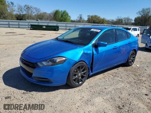2016 Dodge Dart SE with VIN 1C3CDFAA6GD656805, listed as a Copart auction lot 50015595 with 99,142 mi miles and Salvage Title. Bid and sale history available at carsss.com. Image 1.