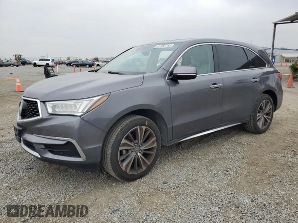 2017 Acura MDX Technology with VIN 5FRYD3H57HB004261, listed as a Copart auction lot 61956755 with 73,600 mi miles and Salvage title. Bid and sale history available at DreamBid. Image 1.