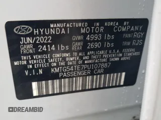 2023 Genesis G70 3.3T with VIN KMTG54TE7PU107887, listed as a Copart auction lot 80254334 with 24,294 mi miles and Salvage Title. Bid and sale history available at DreamBid. Image 12.