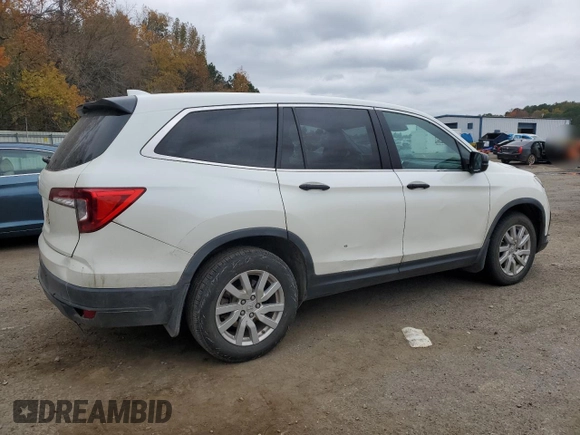 2019 Honda Pilot LX with VIN 5FNYF5H1XKB021356, listed as a Copart auction lot 83003124 with 154,493 mi miles and Salvage Title. Bid and sale history available at carsss.com. Image 3.
