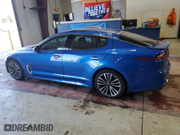 2018 Kia Stinger Premium with VIN KNAE25LA8J6021479, listed as a Copart auction lot 48129355 with 41,385 mi miles and Salvage Title. Bid and sale history available at carsss.com. Image 2.