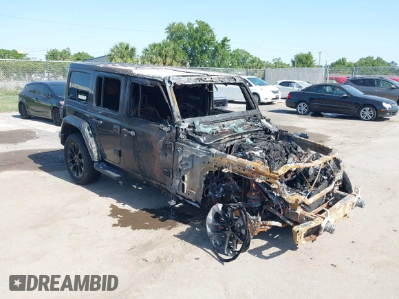 2021 Jeep Wrangler Unlimited Sahara z VIN 1C4JJXP60MW643293, wystawiony jako IAAI lot #42276393 z przebiegiem Nie podano mil oraz . Historia ofert i sprzedaży dostępna na DreamBid. Obrazek 1.