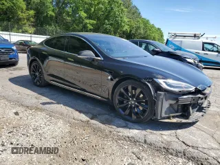 2017 Tesla Model S 100D with VIN 5YJSA1E28HF192397, listed as a Copart auction lot 55455995 with 90,534 mi miles and Salvage title. Bid and sale history available at DreamBid. Image 4.