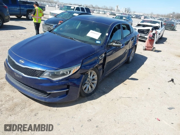 2017 Kia Optima LX with VIN 5XXGT4L35HG146696, listed as a IAAI auction lot 41816527 with 127,872 mi miles. Bid and sale history available at carsss.com. Image 2.