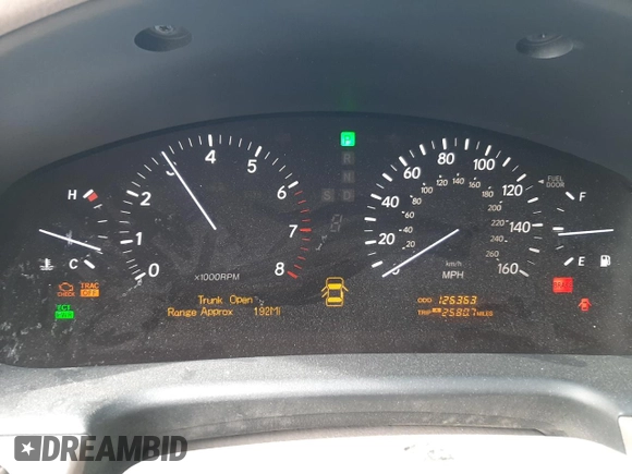 2004 Lexus LS 430 with VIN JTHBN36F240126646, listed as a Copart auction lot 53866695 with 126,363 mi miles and Salvage Title. Bid and sale history available at DreamBid. Image 9.