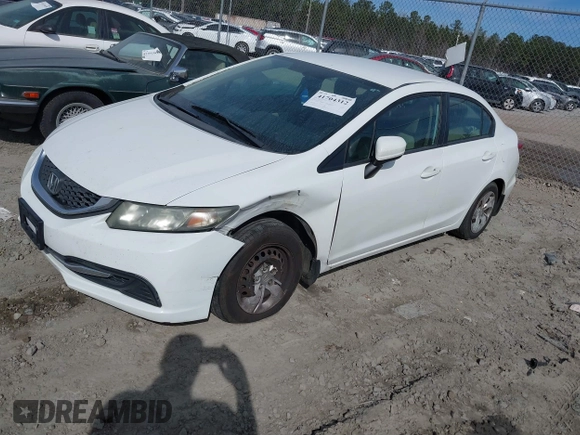 2014 Honda Civic LX with VIN 2HGFB2F50EH508704, listed as a IAAI auction lot 41704312 with 206,084 mi miles. Bid and sale history available at carsss.com. Image 18.