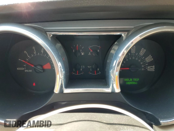 2008 Ford Mustang Deluxe with VIN 1ZVHT84N485132379, listed as a Copart auction lot 55157085 with 102,490 mi miles and Salvage title. Bid and sale history available at DreamBid. Image 9.