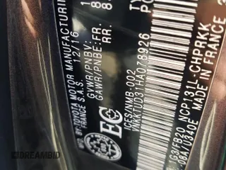 2017 Toyota Yaris L z VIN VNKKTUD31HA078926, wystawiony jako Copart lot #72249184 z przebiegiem Nie podano mil oraz Szkoda całkowita • Salvage title. Historia ofert i sprzedaży dostępna na DreamBid. Obrazek 12.