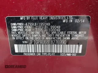 2014 Subaru Impreza Special Sports Limited с VIN JF1GPAU68E8276990, выставлен на аукционе IAAI как лот 41788227 с пробегом 136 556 миль миль и . История ставок и продаж доступна на DreamBid. Изображение 9.